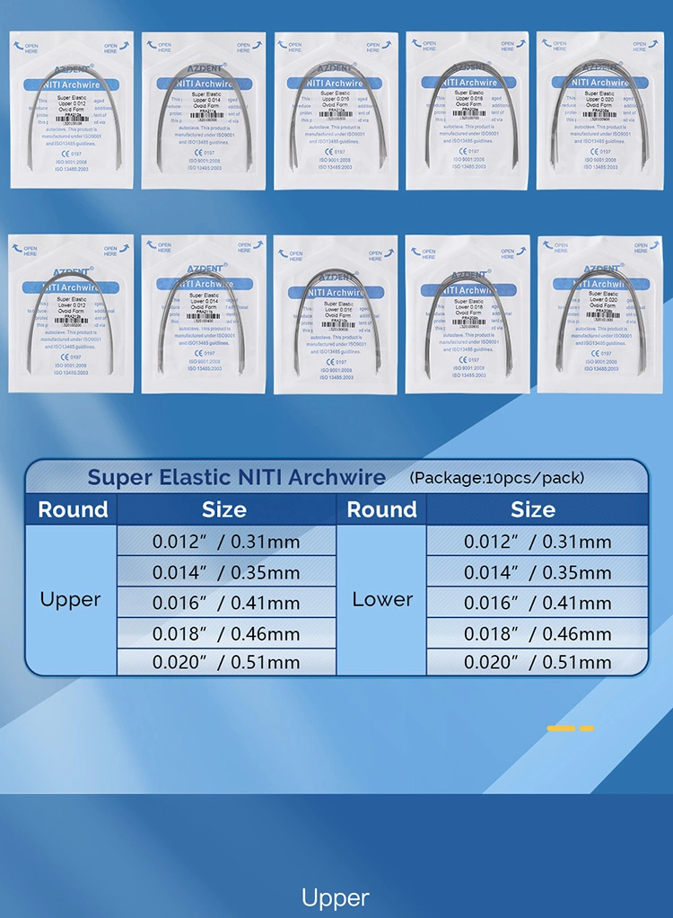 Hot Sale Round/Rectangular Different Size Dental Orthodontic Arch Wire Niti Archwire