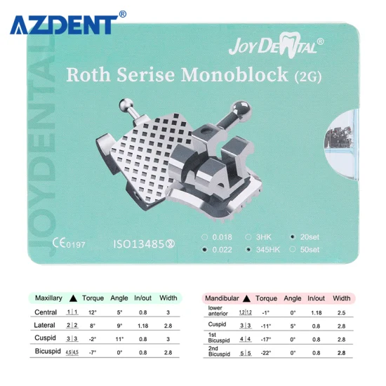 400 ピース/箱歯科矯正ブラケット歯科医モノブロック金属ブラケットミニ Mbt/Roth 0.022 